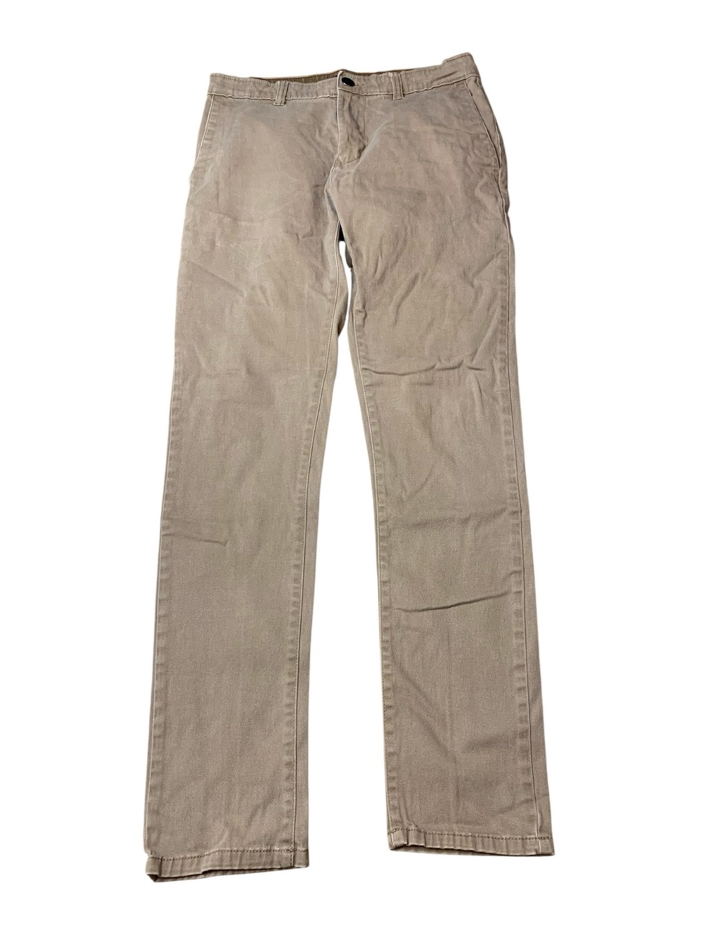 Tainted Denim Khaki Brown Chino Pants Size 28 Cotton Stretch Casual Trousers
